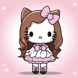 An image of Hello Kitty, depicted in a cartoon style with a twist