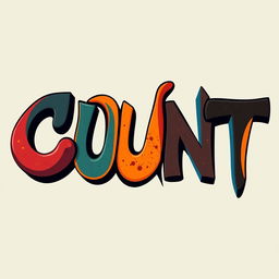An avant-garde abstract representation of the word 'Cunt' using bold typography, featuring striking contrasts of colors, and layered textures