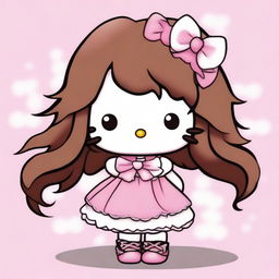 A high-quality cartoon-style image of Hello Kitty with a unique twist