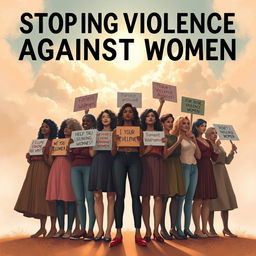 A powerful and emotional art piece representing the theme of stopping violence against women