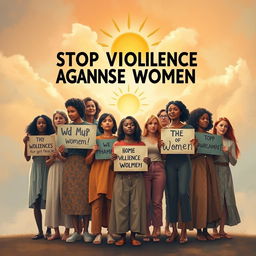 A powerful and emotional art piece representing the theme of stopping violence against women