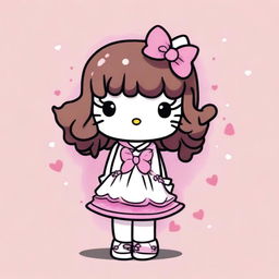 A high-quality, cartoon-style image featuring Hello Kitty with a distinctive look