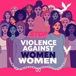 A powerful and evocative poster design promoting the message 'Stop Violence Against Women'