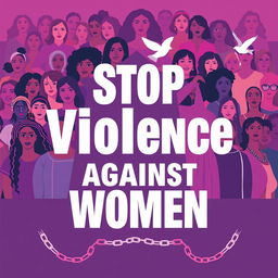 A powerful and evocative poster design promoting the message 'Stop Violence Against Women'