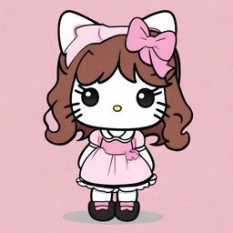 A high-quality, cartoon-style image featuring Hello Kitty with a distinctive look