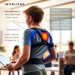 A futuristic digital harness designed to correct poor posture for young people