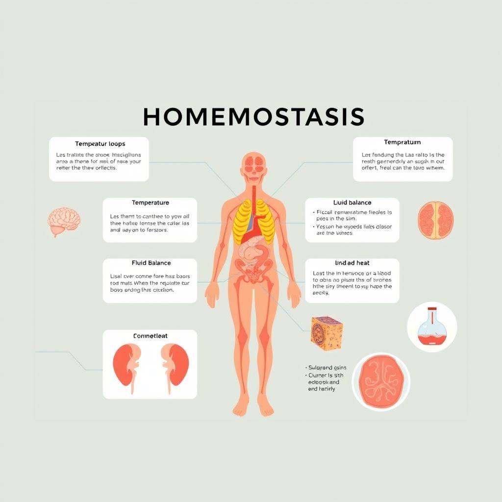 An informative poster presentation showcasing homeostasis mechanisms in the human body