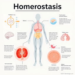 An informative poster presentation showcasing homeostasis mechanisms in the human body