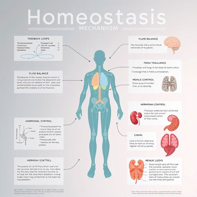 An informative poster presentation showcasing homeostasis mechanisms in the human body