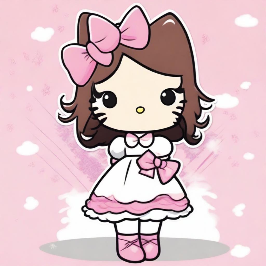 A high-quality image in a cartoon style, showcasing Hello Kitty in a new light