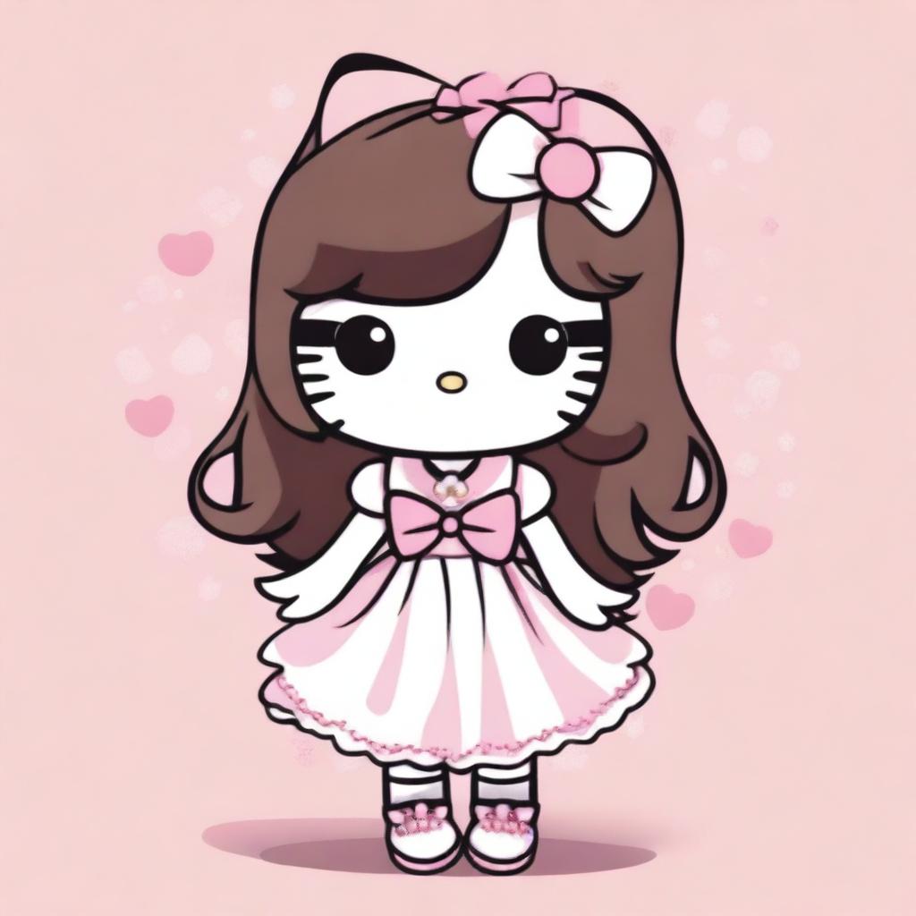 A high-quality image in a cartoon style, showcasing Hello Kitty in a new light