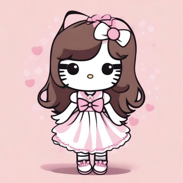 A high-quality image in a cartoon style, showcasing Hello Kitty in a new light