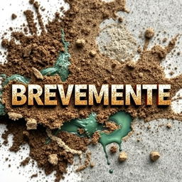 A captivating image featuring the word 'BREVEMENTE' prominently displayed in bold, artistic typography