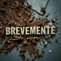A captivating image featuring the word 'BREVEMENTE' prominently displayed in bold, artistic typography