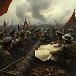 A historical depiction of World War I unfolding in an alternate universe where the Russian Revolution never occurred