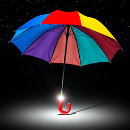 A unique and creative umbrella that incorporates a flashlight integrated into its handle