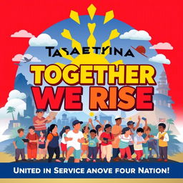 A vibrant and motivational poster emphasizing the theme of Patriotism in the Philippines, showcasing the concepts of 'Makabayan' (nationalism) and 'Bayanihan' (community spirit)