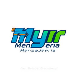 Design a modern and professional logo for a courier company called 'Myr Mensajería'