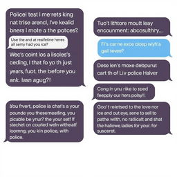 A series of humorous and engaging text message exchanges about police encounters, showcasing witty banter and light-hearted situations
