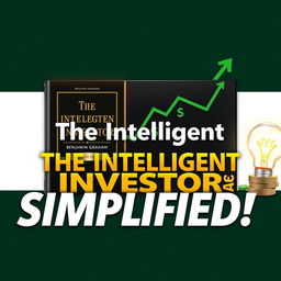 Create an eye-catching YouTube thumbnail summarizing 'The Intelligent Investor' by Benjamin Graham