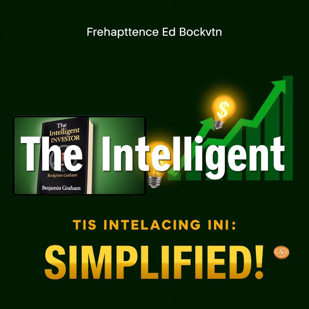 Create an eye-catching YouTube thumbnail summarizing 'The Intelligent Investor' by Benjamin Graham