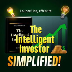 Create an eye-catching YouTube thumbnail summarizing 'The Intelligent Investor' by Benjamin Graham