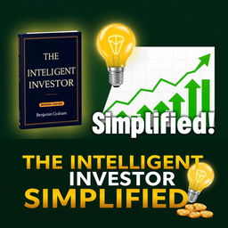 Create an eye-catching YouTube thumbnail summarizing 'The Intelligent Investor' by Benjamin Graham