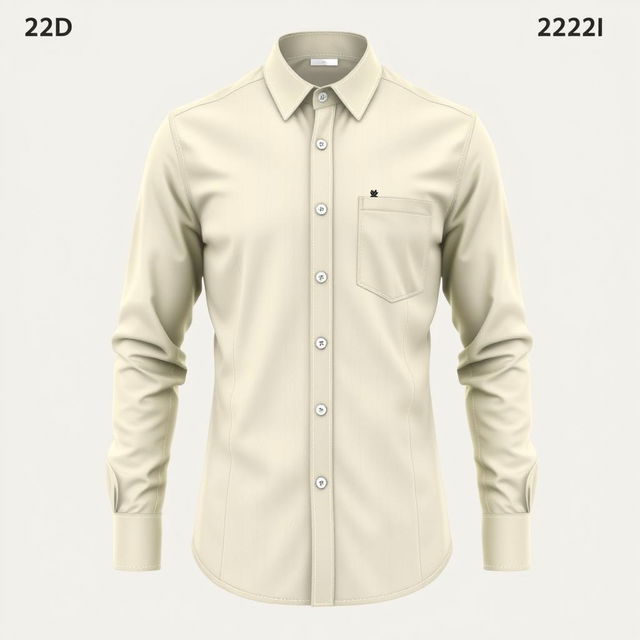 Design of a 2D PDH (Pakaian Dinas Harian) with a cream color scheme, featuring a smart and formal appearance
