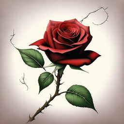 A high-resolution digital painting that metaphorically expresses heartbreak through the imagery of roses and thorns