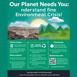 An eye-catching campaign poster designed to raise student awareness about current environmental issues