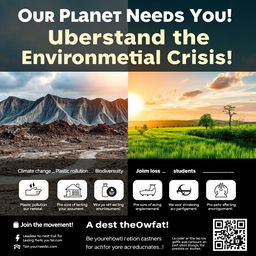 An eye-catching campaign poster designed to raise student awareness about current environmental issues