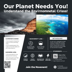 An eye-catching campaign poster designed to raise student awareness about current environmental issues