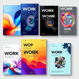 A collection of beautifully designed work covers showcasing creativity and elegance