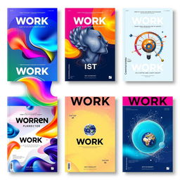 A collection of beautifully designed work covers showcasing creativity and elegance