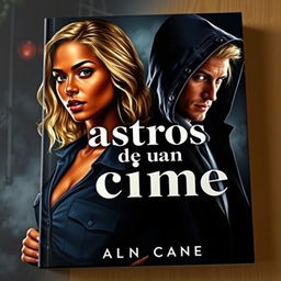 A book cover designed for a novel titled "Rastros de um crime"