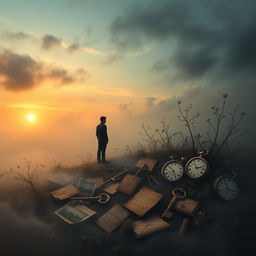 An abstract representation of memories and the passage of time
