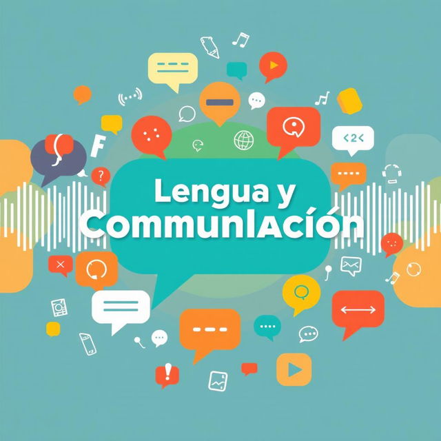 A vibrant and engaging cover design for a language and communication course