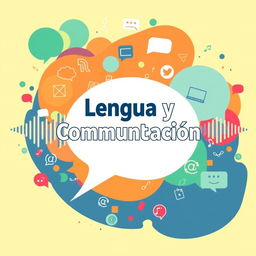A vibrant and engaging cover design for a language and communication course