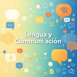 A vibrant and engaging cover design for a language and communication course