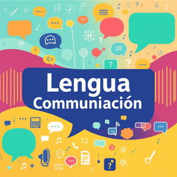 A vibrant and engaging cover design for a language and communication course