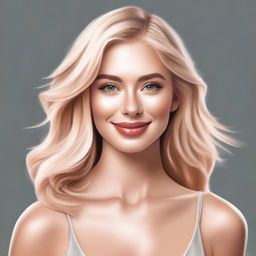 A highly realistic digital painting portrays a blonde Instagram model