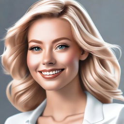 A highly realistic digital painting portrays a blonde Instagram model