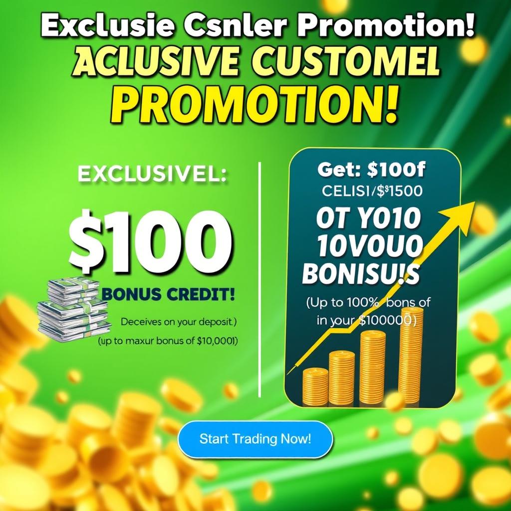 A vibrant and eye-catching promotional banner designed for a trading platform, showcasing the exciting bonuses available for customers when they deposit today and on Friday