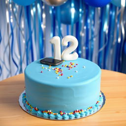 A simple yet stylish birthday cake designed for a 12-year-old boy