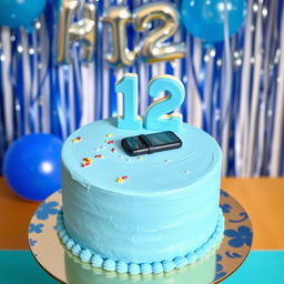 A simple yet stylish birthday cake designed for a 12-year-old boy