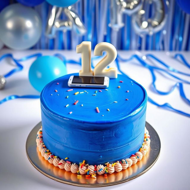 A simple yet stylish birthday cake designed for a 12-year-old boy