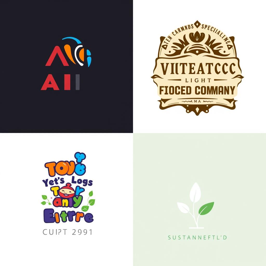 A collection of unique and creative logos, each representing a different fictional brand