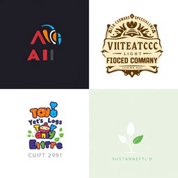 A collection of unique and creative logos, each representing a different fictional brand