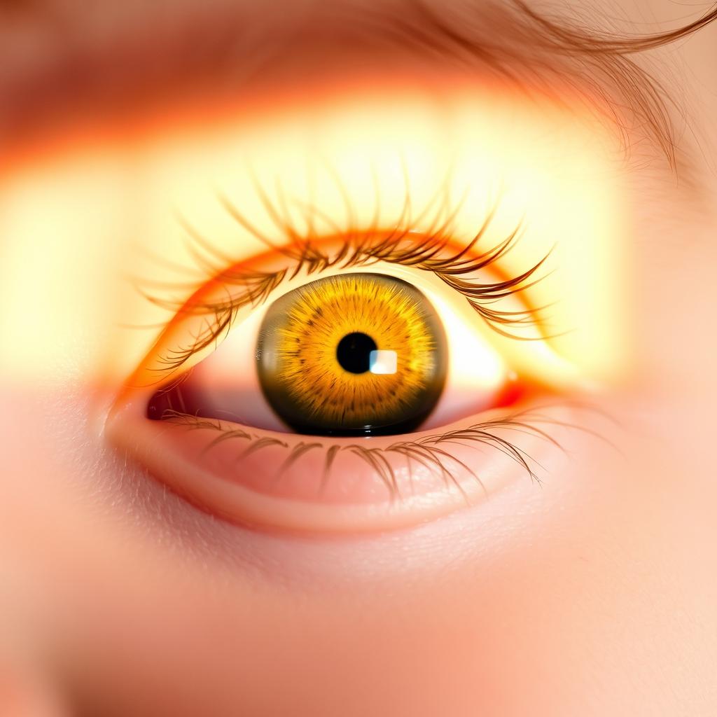 A close-up view of a child's eye, focusing on the left side