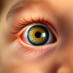 A close-up view of a child's eye, focusing on the left side